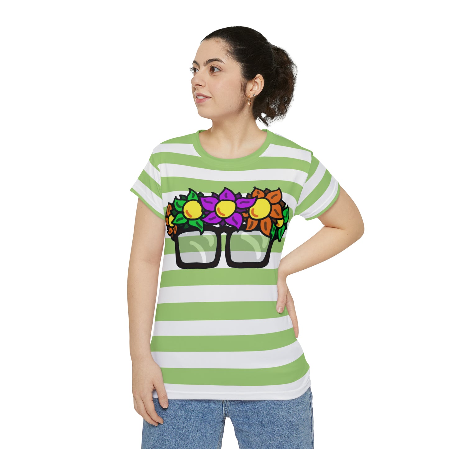 Floral Glasses Fitted Tee