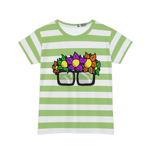 Floral Glasses Fitted Tee